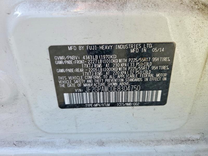 Aukcja sprzedaży 2014 Subaru Xv Crosstrek, vin: JF2GPAWC0E8304750, numer aukcji: 54493016