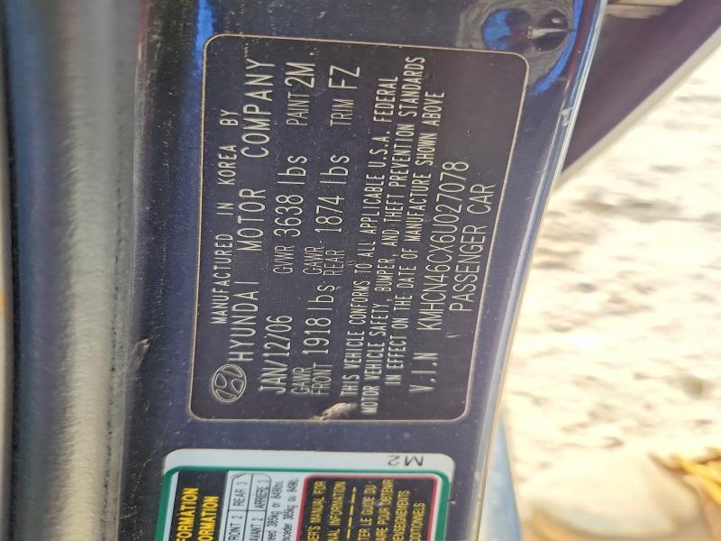 2006 Hyundai Accent მანქანა იყიდება აუქციონზე, vin: KMHCN46CX6U027078, აუქციონის ნომერი: 57564886