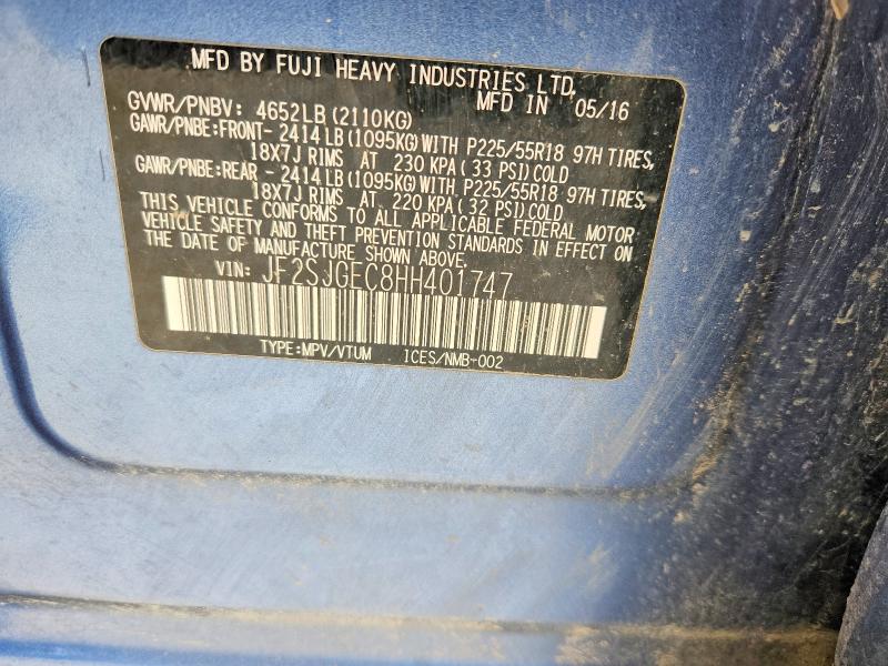 56399946 :رقم المزاد ، JF2SJGEC8HH401747 vin ، 2017 Subaru Forester مزاد بيع