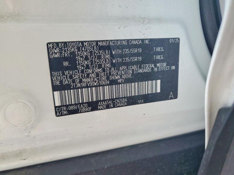 Продаж на аукціоні авто 2025 Toyota Rav4, vin: 2T3N1RFV9SW510694, номер лоту: 56079846