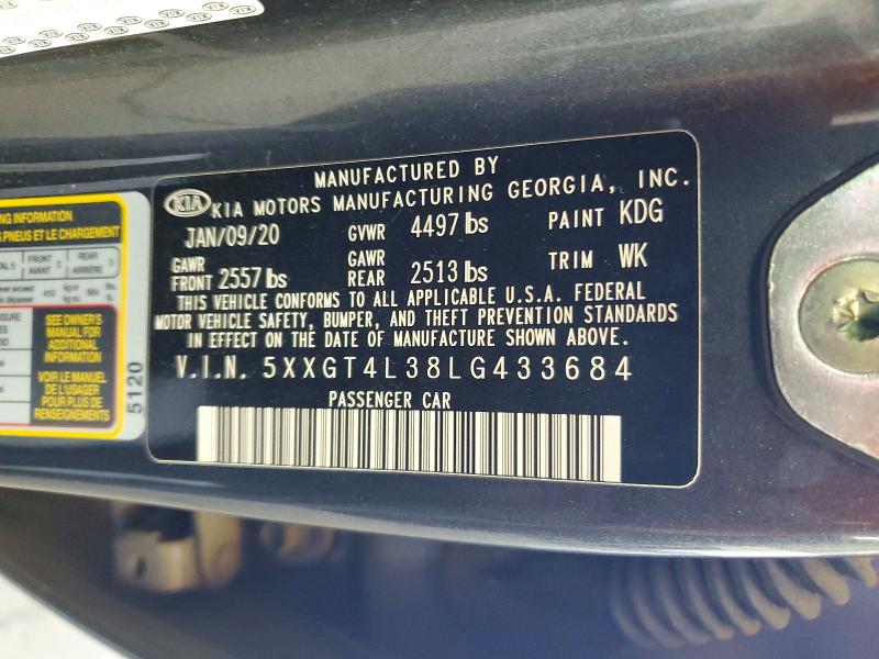 Продаж на аукціоні авто 2020 Kia Optima, vin: 5XXGT4L38LG433684, номер лоту: 58073166