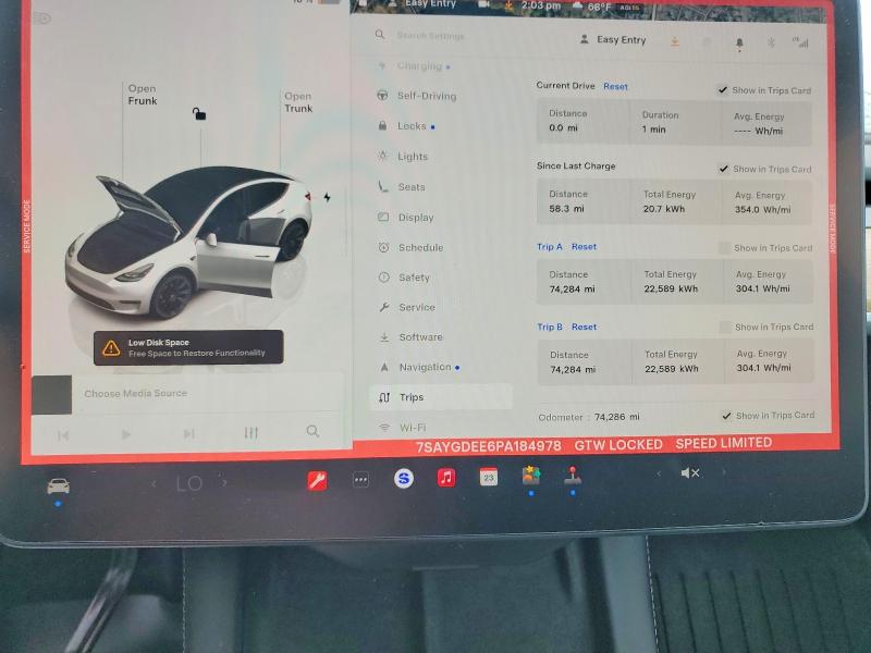 Продажа на аукционе авто 2023 Tesla Model Y, vin: 7SAYGDEE6PA184978, номер лота: 57898766