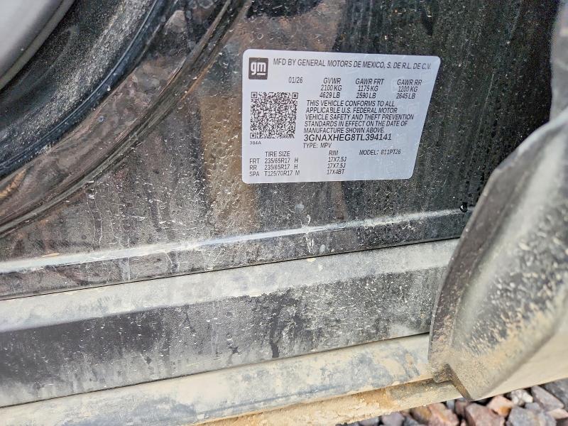 Aukcja sprzedaży 2026 Chevrolet Equinox, vin: 3GNAXHEG8TL394141, numer aukcji: 57352036