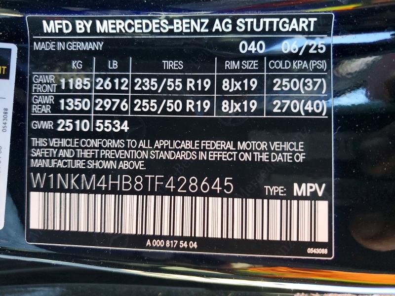 Aukcja sprzedaży 2026 Mercedes-benz Glc, vin: W1NKM4HB8TF428645, numer aukcji: 55407926