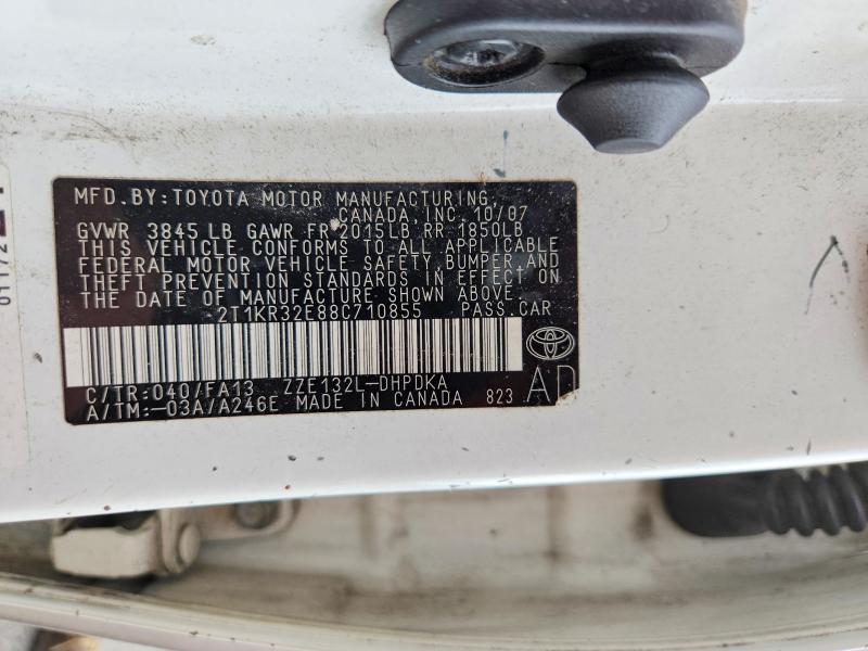 Продаж на аукціоні авто 2008 Toyota Corolla Matrix, vin: 2T1KR32E88C710855, номер лоту: 58260366