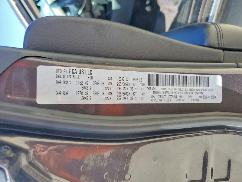 58589606 :رقم المزاد ، 1C4RDJAG1JC279844 vin ، 2018 Dodge Durango مزاد بيع