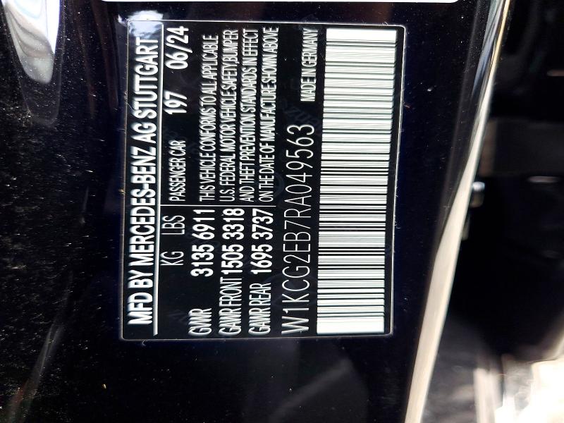 Продажа на аукционе авто 2024 Mercedes-benz Eqs Sedan, vin: W1KCG2EB7RA049563, номер лота: 55561616