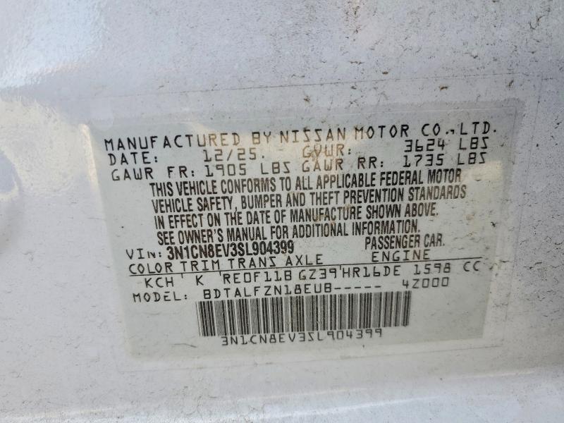 Продаж на аукціоні авто 2025 Nissan Versa, vin: 3N1CN8EV3SL904399, номер лоту: 57400006