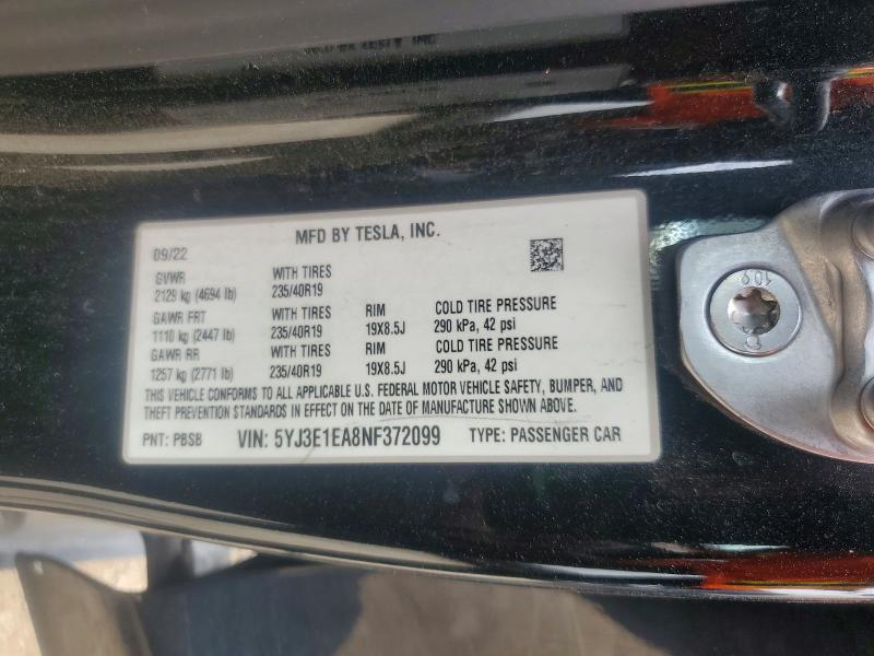 Продажа на аукционе авто 2022 Tesla Model 3, vin: 5YJ3E1EA8NF372099, номер лота: 55674466