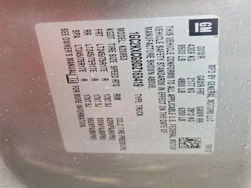 58276716 :رقم المزاد ، 1GC2KXCG8DZ163419 vin ، 2013 Chevrolet Silverado مزاد بيع