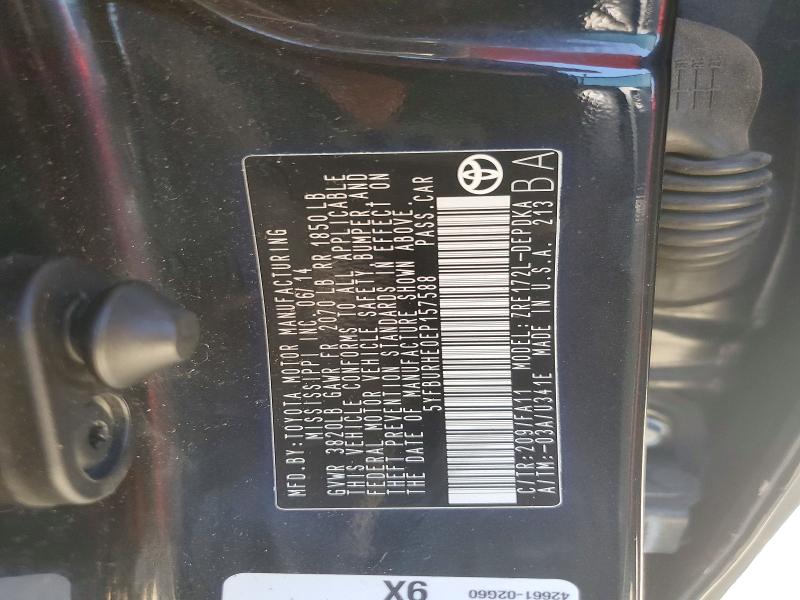 57049086 :رقم المزاد ، 5YFBURHE0EP157588 vin ، 2014 Toyota Corolla مزاد بيع