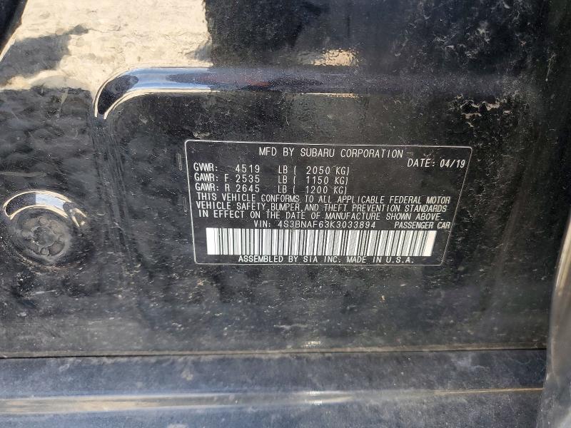 Продажа на аукционе авто 2019 Subaru Legacy, vin: 4S3BNAF63K3033894, номер лота: 50630936