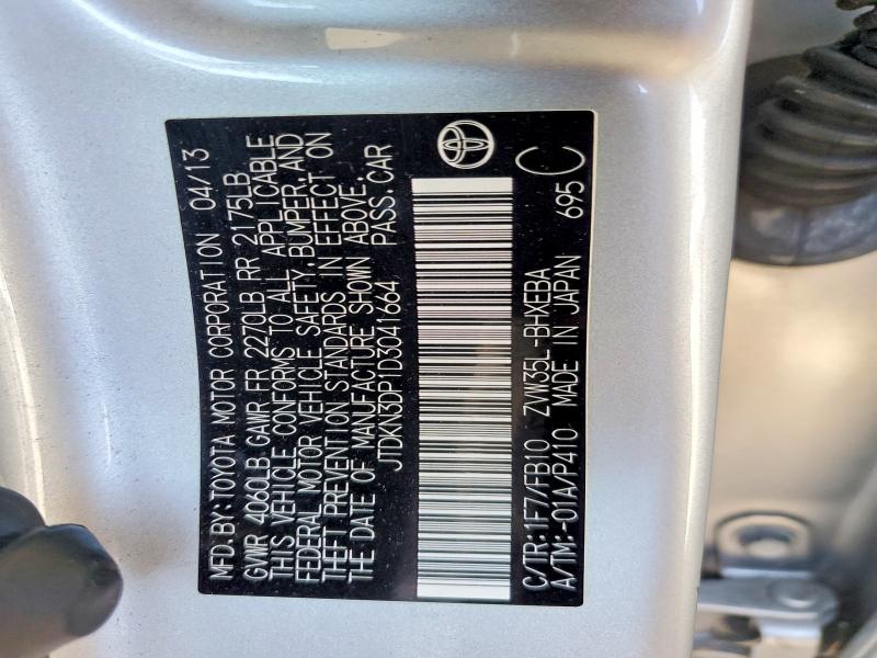 57005916 :رقم المزاد ، JTDKN3DP1D3041664 vin ، 2013 Toyota Prius Plug-in Hybrid مزاد بيع