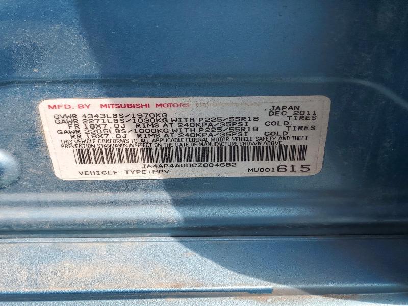 57325476 :رقم المزاد ، JA4AP4AU0CZ004682 vin ، 2012 Mitsubishi Outlander Sport مزاد بيع