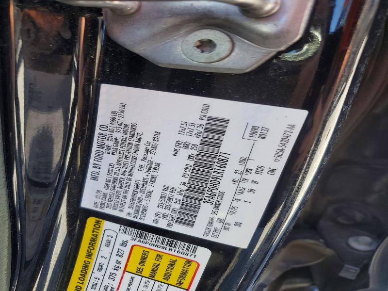Продаж на аукціоні авто 2020 Ford Fusion, vin: 3FA6P0HD9LR160871, номер лоту: 56654516