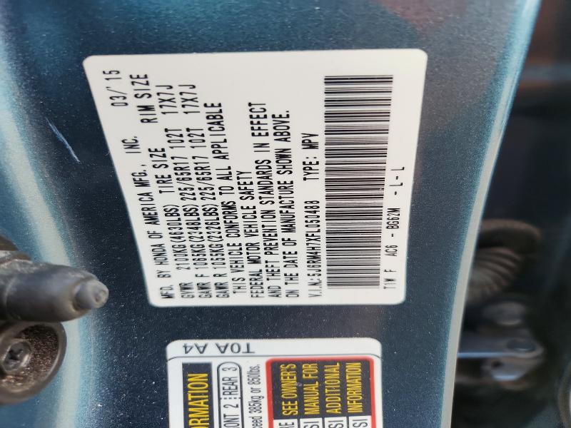 Aukcja sprzedaży 2015 Honda Cr-v, vin: 5J6RM4H7XFL050488, numer aukcji: 57581426