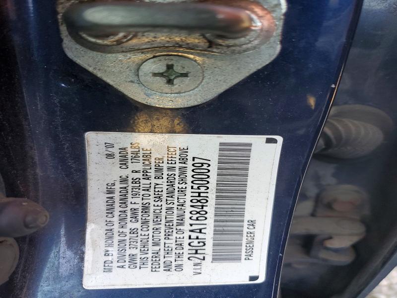 Aukcja sprzedaży 2008 Honda Civic, vin: 2HGFA16848H500097, numer aukcji: 58631796