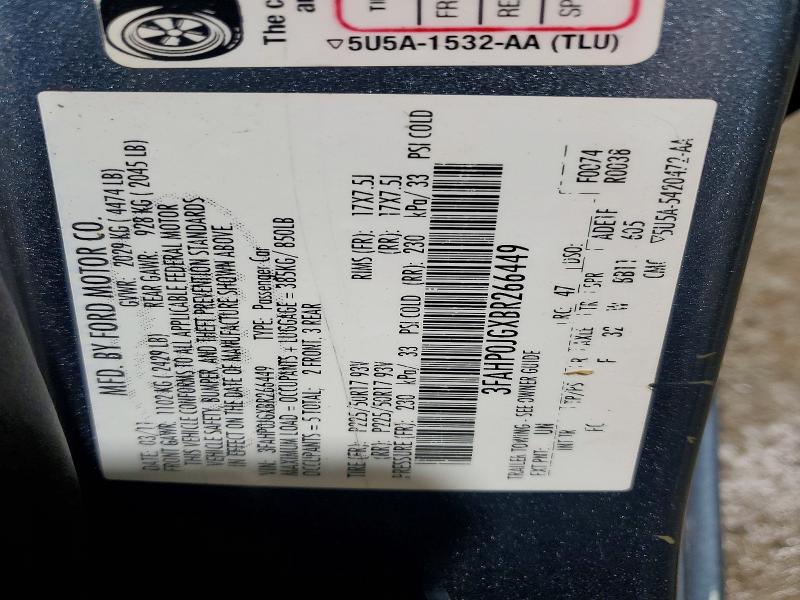 Aukcja sprzedaży 2011 Ford Fusion, vin: 3FAHP0JGXBR266449, numer aukcji: 55729416