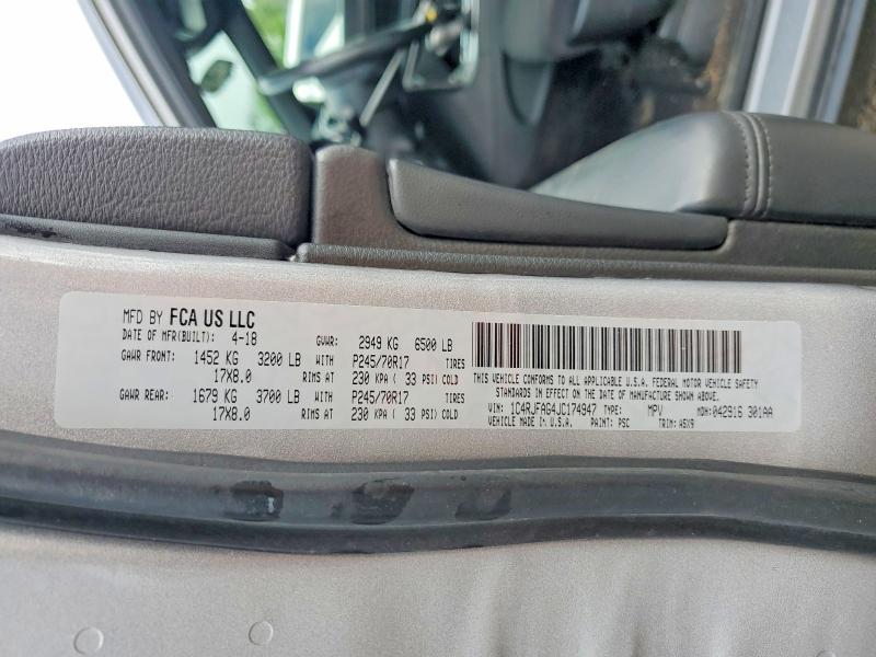 Aukcja sprzedaży 2018 Jeep Grand Cherokee, vin: 1C4RJFAG4JC174947, numer aukcji: 58125256
