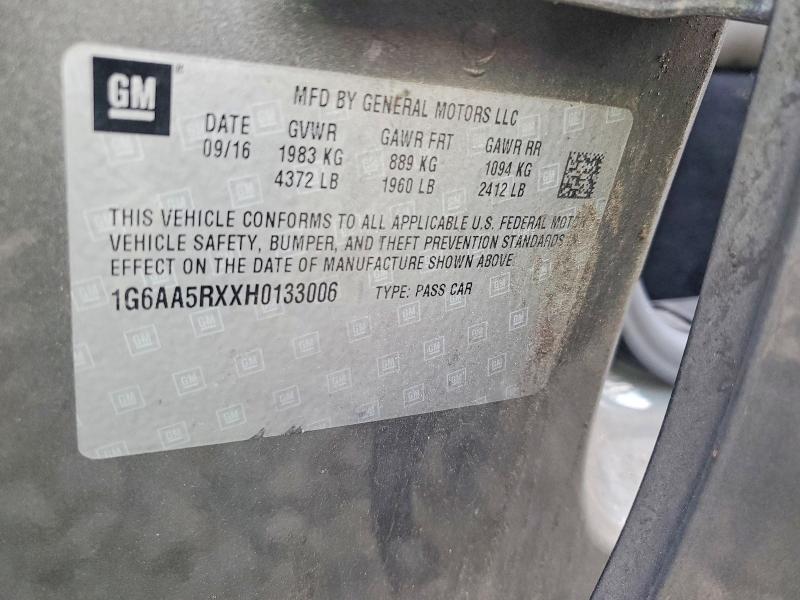 53980036 :رقم المزاد ، 1G6AA5RXXH0133006 vin ، 2017 Cadillac Ats مزاد بيع