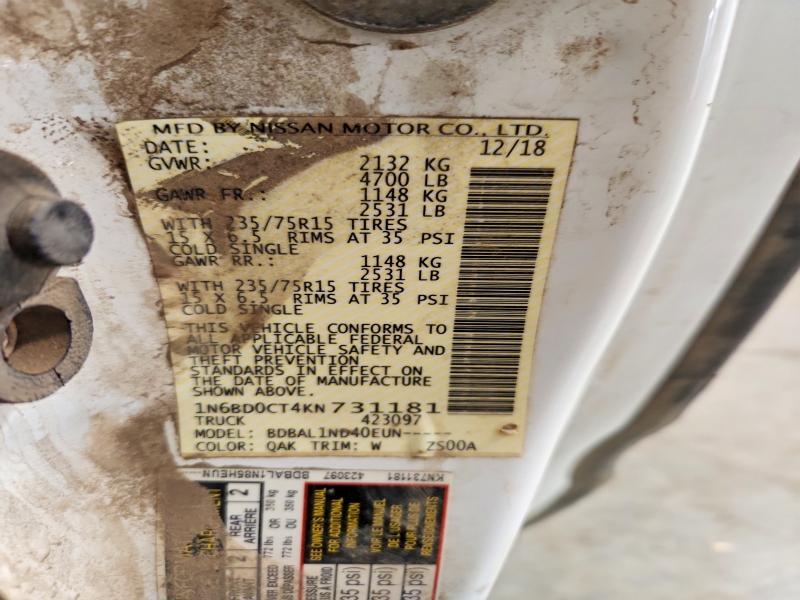 Aukcja sprzedaży 2019 Nissan Frontier, vin: 1N6BD0CT4KN731181, numer aukcji: 58902006
