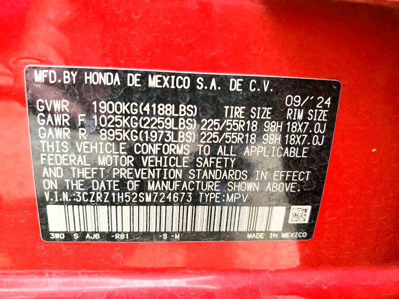 Aukcja sprzedaży 2025 Honda Hr-v, vin: 3CZRZ1H52SM724673, numer aukcji: 57076596