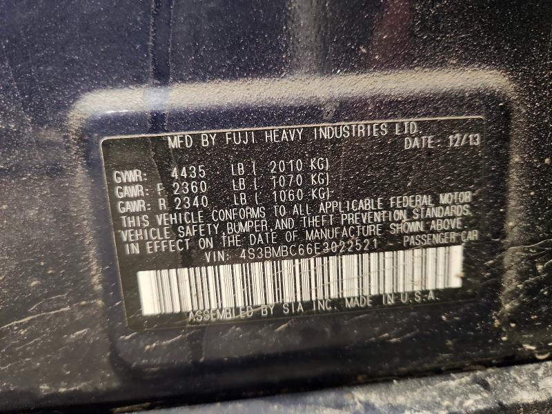 57204486 :رقم المزاد ، 4S3BMBC66E3022521 vin ، 2014 Subaru Legacy مزاد بيع