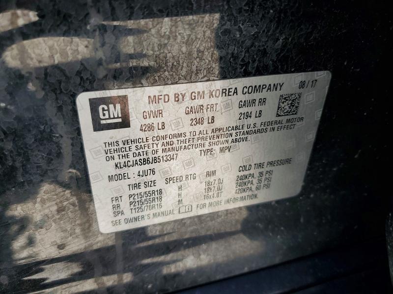 Продажа на аукционе авто 2018 Buick Encore, vin: KL4CJASB6JB513347, номер лота: 55773436