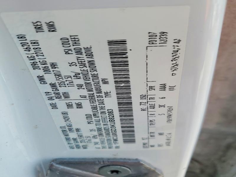 Aukcja sprzedaży 2019 Ford Escape, vin: 1FMCU0GD3KUB82083, numer aukcji: 54665176