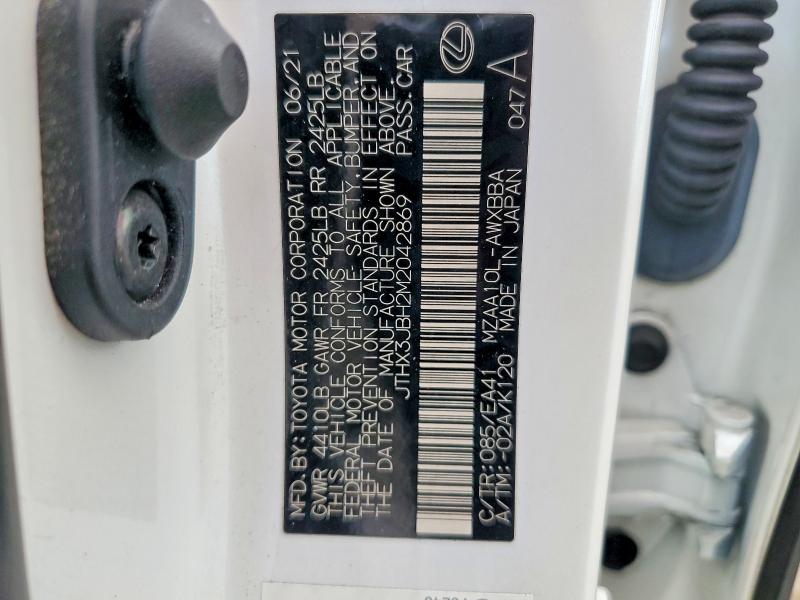 55673756 :رقم المزاد ، JTHX3JBH2M2042869 vin ، 2021 Lexus Ux مزاد بيع