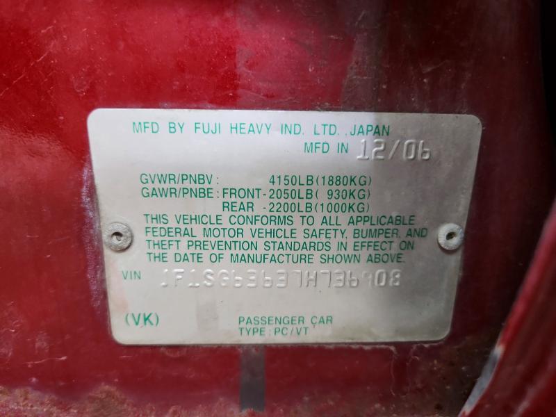 56948956 :رقم المزاد ، JF1SG63637H736908 vin ، 2007 Subaru Forester مزاد بيع