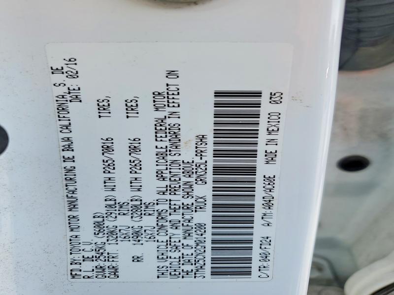 57883826 :رقم المزاد ، 3TMAZ5CN2GM014200 vin ، 2016 Toyota Tacoma مزاد بيع