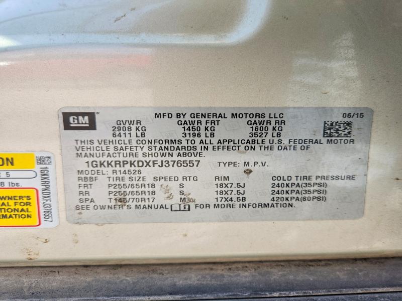 Продаж на аукціоні авто 2015 Gmc Acadia, vin: 1GKKRPKDXFJ376557, номер лоту: 74514245