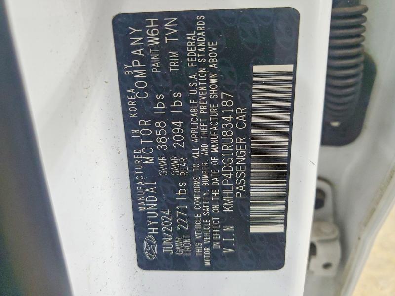 57010626 :رقم المزاد ، KMHLP4DG1RU834187 vin ، 2024 Hyundai Elantra مزاد بيع