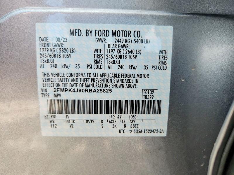 Aukcja sprzedaży 2024 Ford Edge, vin: 2FMPK4J90RBA25825, numer aukcji: 59546786