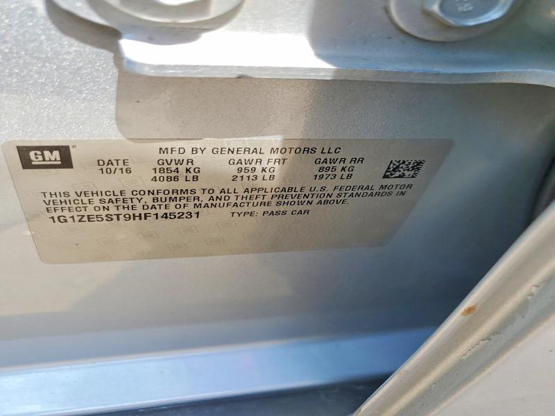 Aukcja sprzedaży 2017 Chevrolet Malibu, vin: 1G1ZE5ST9HF145231, numer aukcji: 56481406