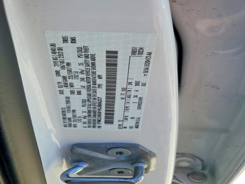 2019 Ford Escape მანქანა იყიდება აუქციონზე, vin: 1FMCU9G91KUB66237, აუქციონის ნომერი: 57335116