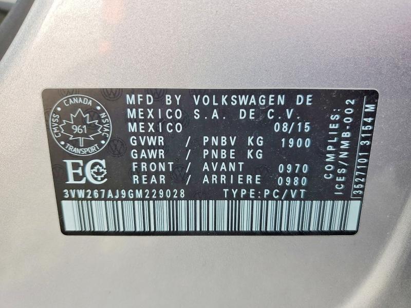 Продаж на аукціоні авто 2016 Volkswagen Jetta, vin: 3VW267AJ9GM229028, номер лоту: 58511216