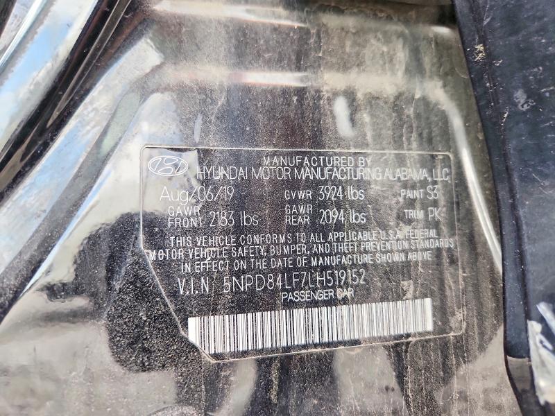 57408106 :رقم المزاد ، 5NPD84LF7LH519152 vin ، 2020 Hyundai Elantra مزاد بيع