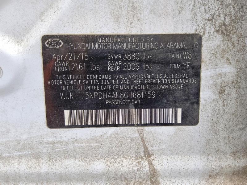 Продажа на аукционе авто 2016 Hyundai Elantra, vin: 5NPDH4AE8GH681159, номер лота: 58933576