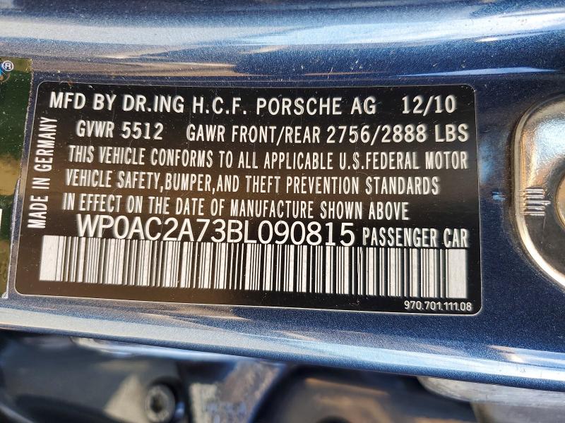 Продажа на аукционе авто 2011 Porsche Panamera, vin: WP0AC2A73BL090815, номер лота: 56342126