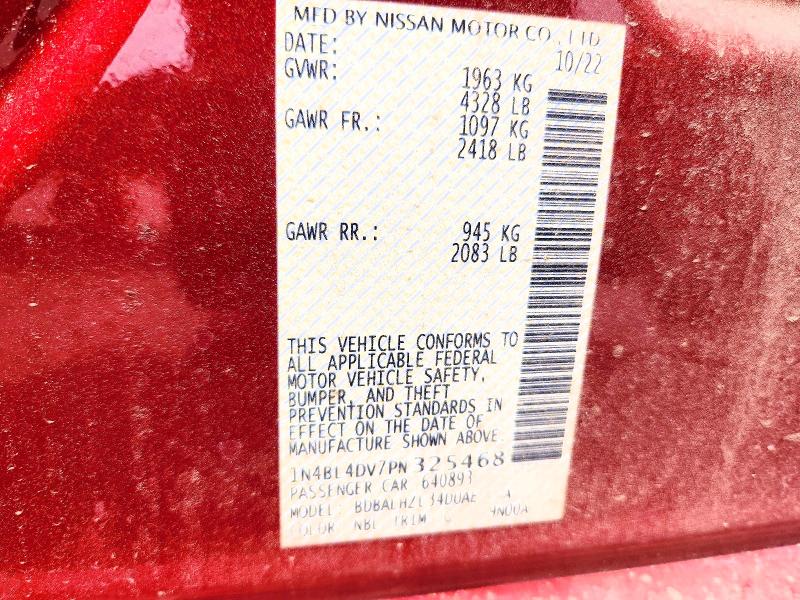 Aukcja sprzedaży 2023 Nissan Altima, vin: 1N4BL4DV7PN325468, numer aukcji: 58033696