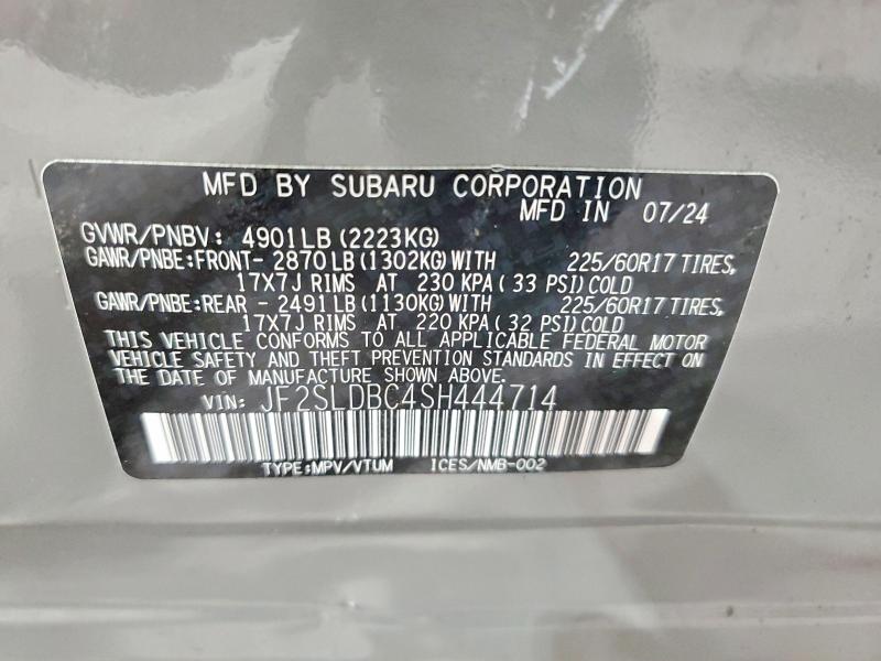 55932096 :رقم المزاد ، JF2SLDBC4SH444714 vin ، 2025 Subaru Forester مزاد بيع