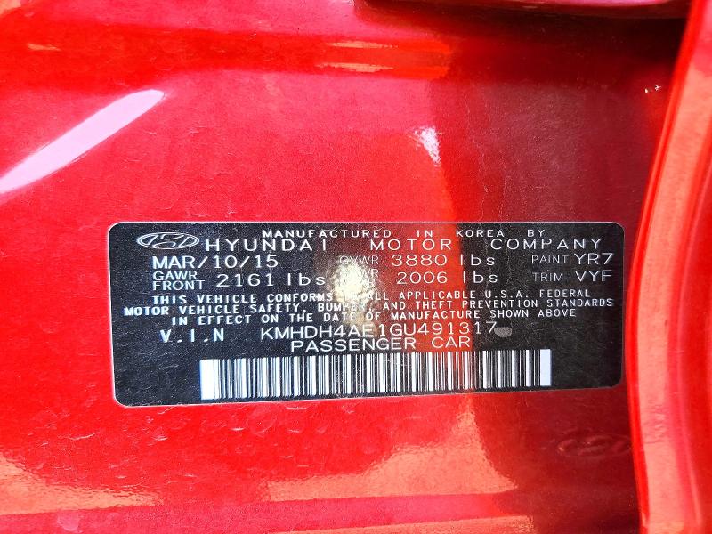 Продаж на аукціоні авто 2016 Hyundai Elantra, vin: KMHDH4AE1GU491317, номер лоту: 57707756