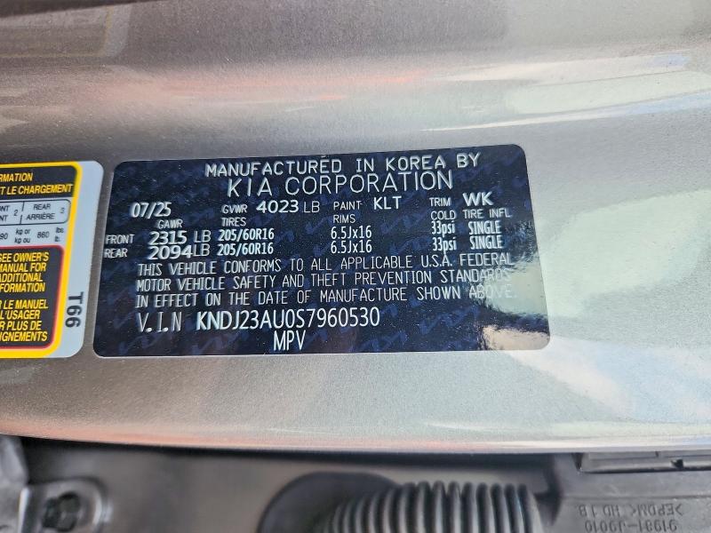 59015366 :رقم المزاد ، KNDJ23AU0S7960530 vin ، 2025 Kia Soul مزاد بيع