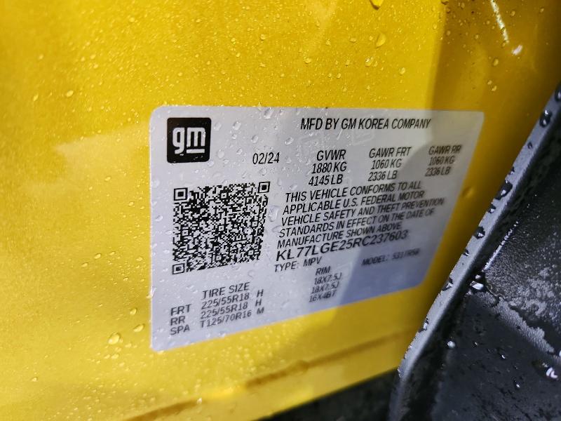 Продаж на аукціоні авто 2024 Chevrolet Trax, vin: KL77LGE25RC237603, номер лоту: 56321376