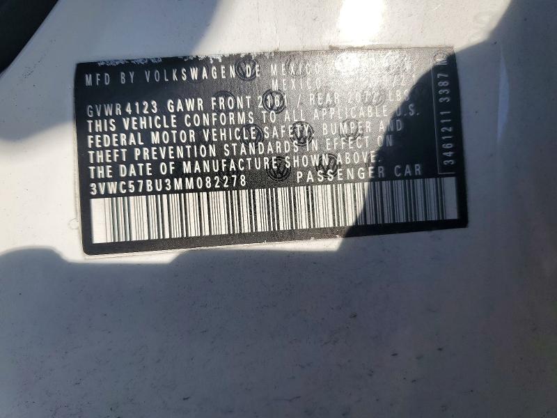 56136506 :رقم المزاد ، 3VWC57BU3MM082278 vin ، 2021 Volkswagen Jetta مزاد بيع