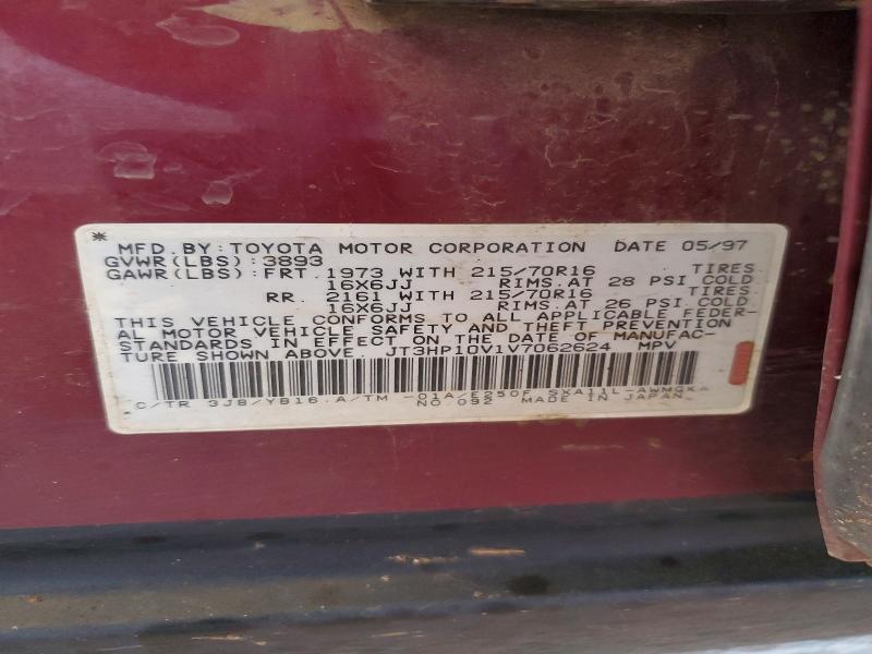 Aukcja sprzedaży 1997 Toyota Rav4, vin: JT3HP10V1V7062624, numer aukcji: 55419816