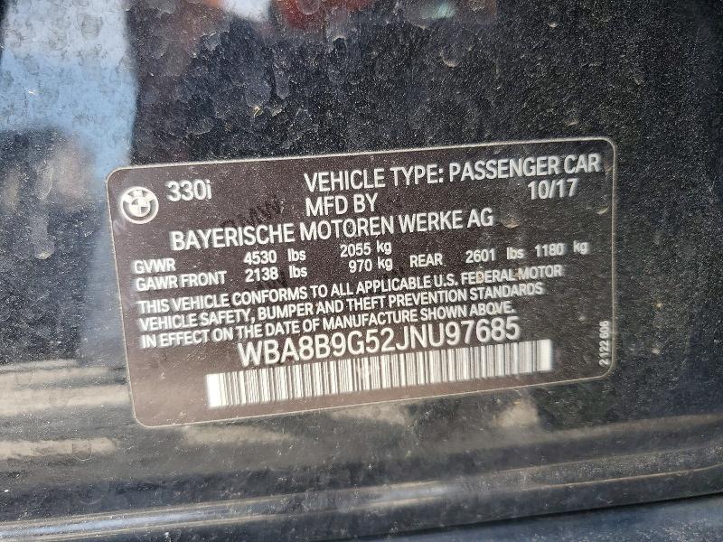 Aukcja sprzedaży 2018 Bmw 330, vin: WBA8B9G52JNU97685, numer aukcji: 56420376