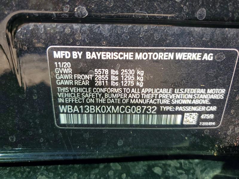 Продажа на аукционе авто 2021 Bmw M550xi, vin: WBA13BK0XMCG08732, номер лота: 58562446